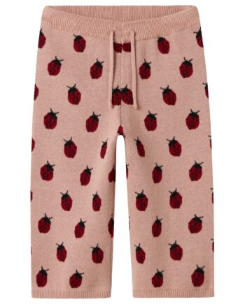 Lil Atelier Lulio Wide Knit Pants Misty Rose 92 Cm