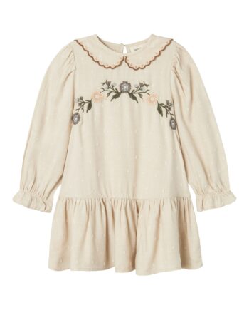 Lil Atelier Safron Dress Pumice Stone 92 Cm