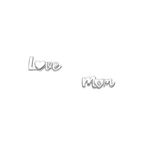 Love Mom ørestikker   Sølv