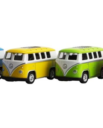 Magni Vw Classic Bus California Med Pull Back Blå  Gul  Grøn   Rød Blå