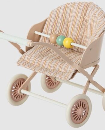 Maileg Klapvogn Baby Mus Rosa