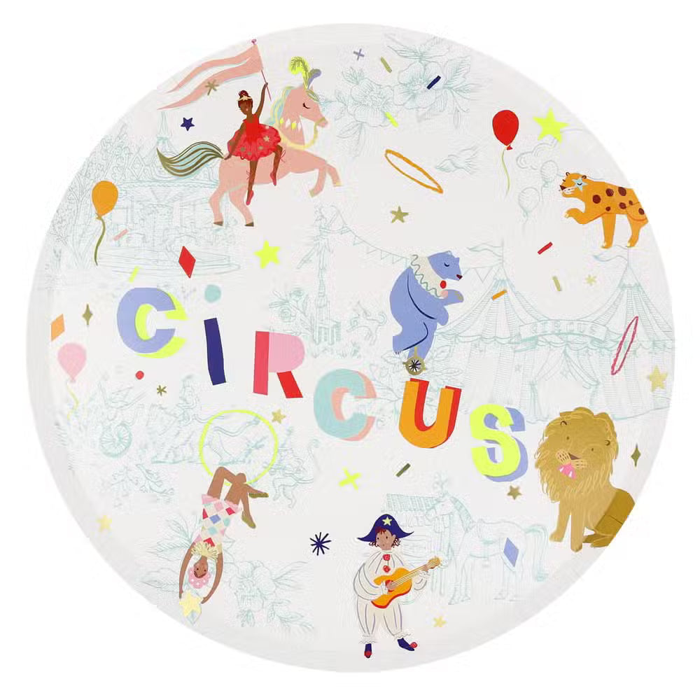 Meri Meri Tallerkener Cirkus Multi   Pak