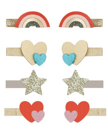 Mimi   Lula   Hårclips Mini Rainbow Heartbeam