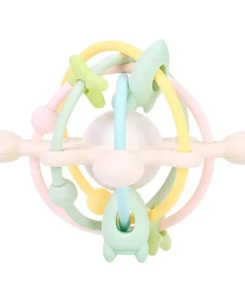 Multi Toy Silikonelegetøj Med Raslekugle Pastel