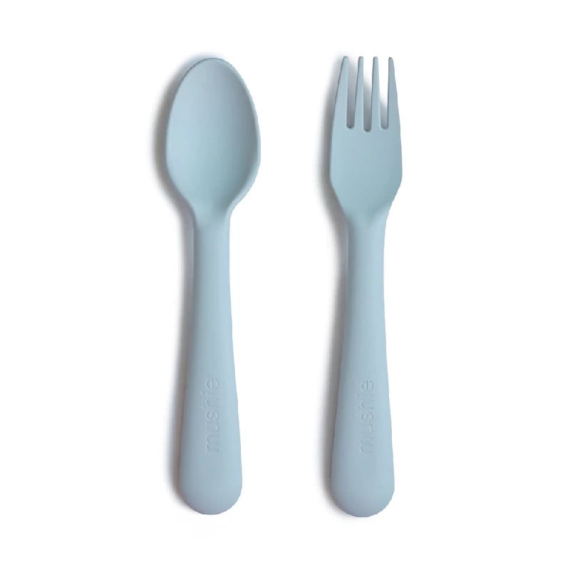Mushie Fork   Spoon Powder Blue