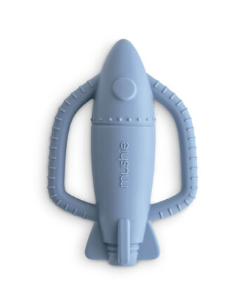Mushie Rocket Rattle Teether Tradewinds