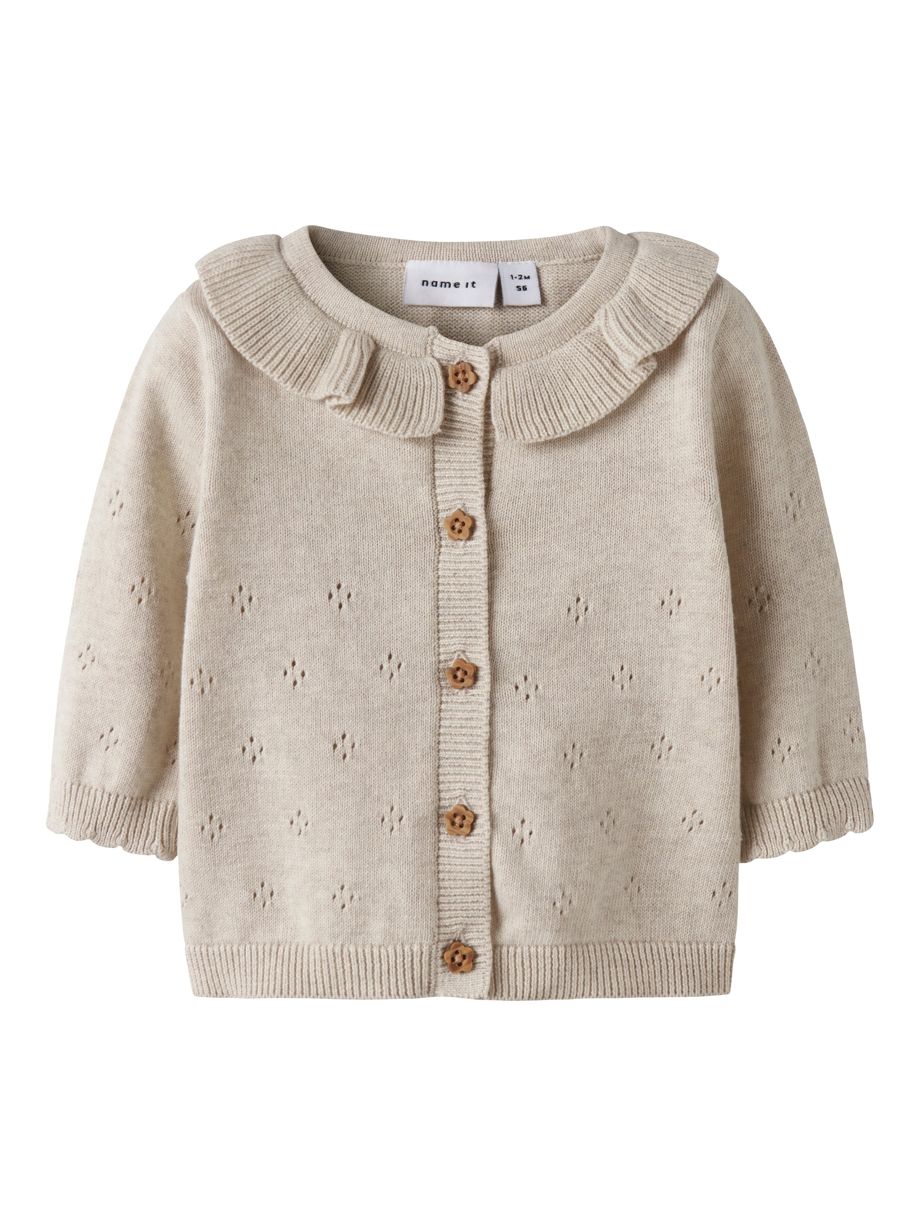 Name It Diame Ls Knit Cardigan Peyote Melange 50 Cm