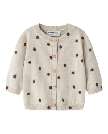 Name It Kikki Ls Knit Cardigan Peyote Melange 50 Cm