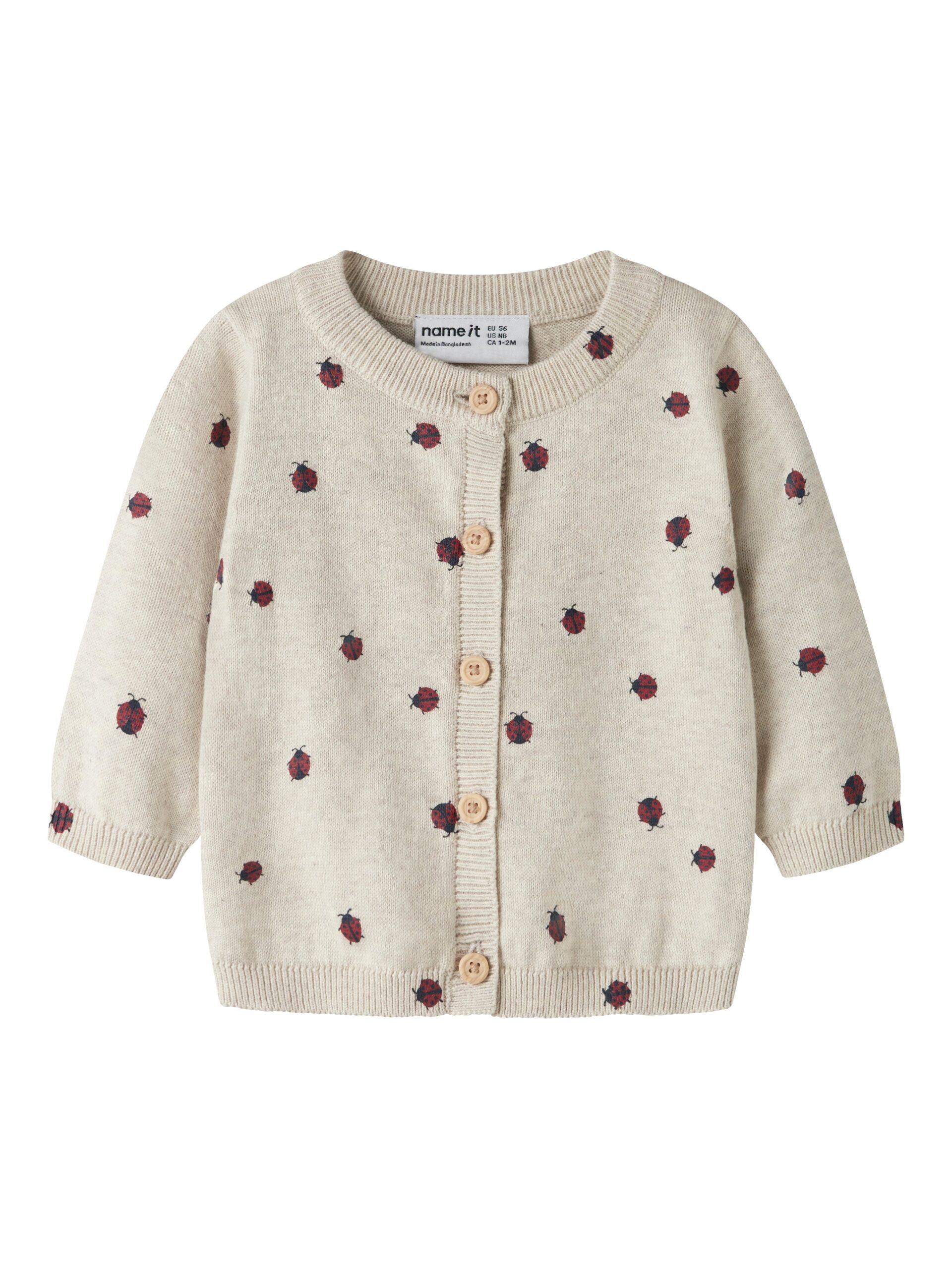 Name It Kikki Ls Knit Cardigan Peyote Melange 50 Cm