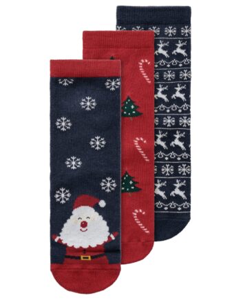 Name It Richristmas   Pack Strømper Dark Sapphire 19 21 Cm