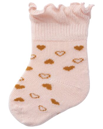 Name It Rulla Strømpe Med Hjerter  Rose Smoke 50 56
