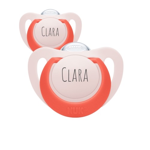 Nuk Star  Str      -18 Mdr  Anatomisk Silikone  Sutter Med Navn