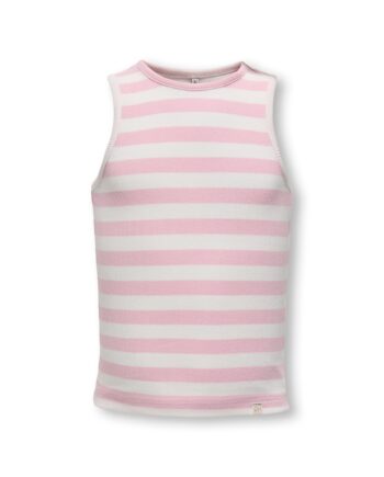 Only Mini Kenya Rib Tank Top Roseate Spoonbill Cloud Dancer 92 Cm