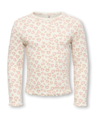 Only Mini Trinny Ls Top Tofu Heart Leo Pale Lilac 92 Cm