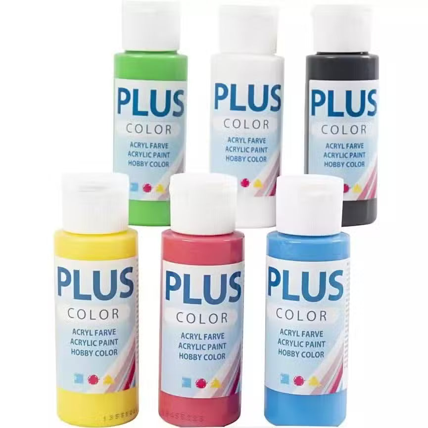 Plus Color Hobbymaling Basis Farver   Pak