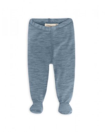 Retro Sparkebuks Med Fod Til Baby    100  økologisk Merino Uld Blue Melange 56