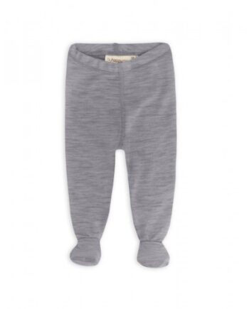 Retro Sparkebuks Med Fod Til Baby    100  økologisk Merino Uld Grey Melange 56