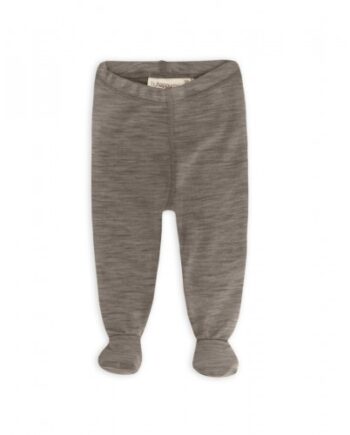 Retro Sparkebuks Med Fod Til Baby    100  økologisk Merino Uld Light Brown Melange 56