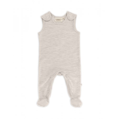 Retro Sparkedragt Med Fod Og Trykknapper På Indersiden Af Benene Til Baby 100 økologisk Merino Uld Nature Melange 62