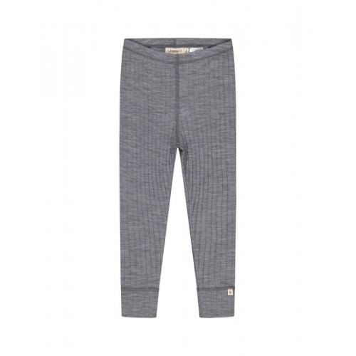 Rib Leggings 100 Merino Uld Oeko-texâ Grey Melange 110 116