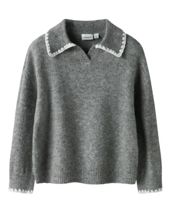 Rikasa Strikket Polo Grey Melange  110