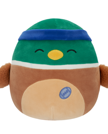 Squishmallows Avery The Mallard Whit Sweatband   Rugby Ball 19 Cm