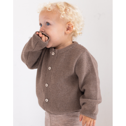 Strik Cardigan 100 Merino Uld Til Baby Oeko-texâ 50 56 Dark Beige