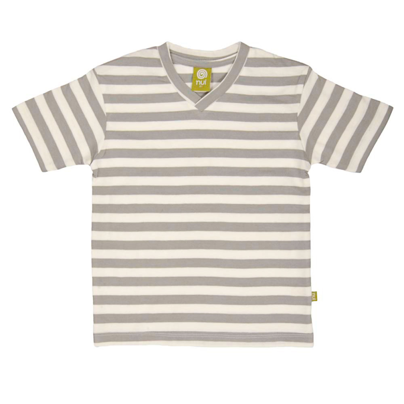 -shirt Med  -hals  Grå Stribe