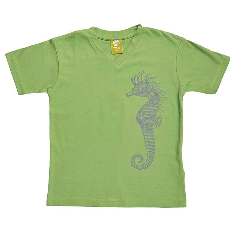 -shirt Med  -hals Grøn Søhestprint