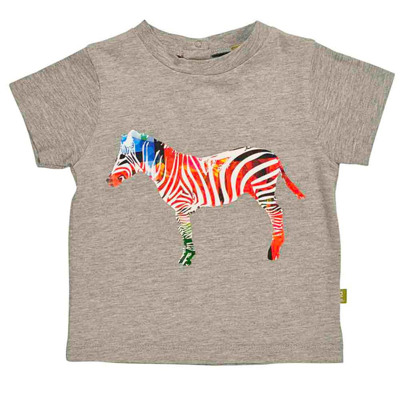 -shirt Med Zebra Gråmeleret