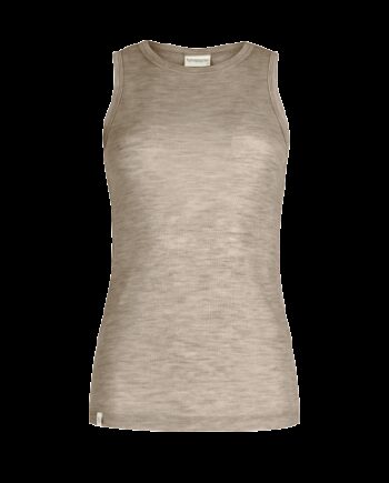 Tank Top Til Dame   100  Merino Uld Beige Melange