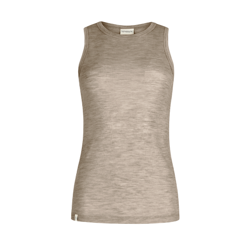 Tank Top Til Dame 100 Merino Uld Beige Melange