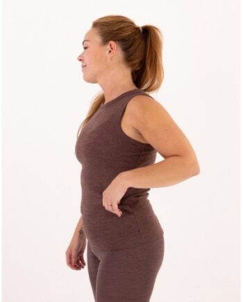 Tank Top Til Dame   100  Merino Uld Plum Melange