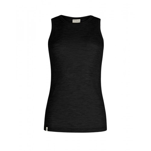 Tank Top Til Dame 100 Merino Uld 1x1 Rib Black