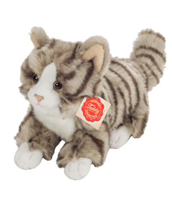 Teddy Hermann Stribet Kat 18 Cm Grå