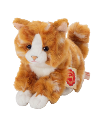 Teddy Hermann Stribet Kat 18 Cm Rød