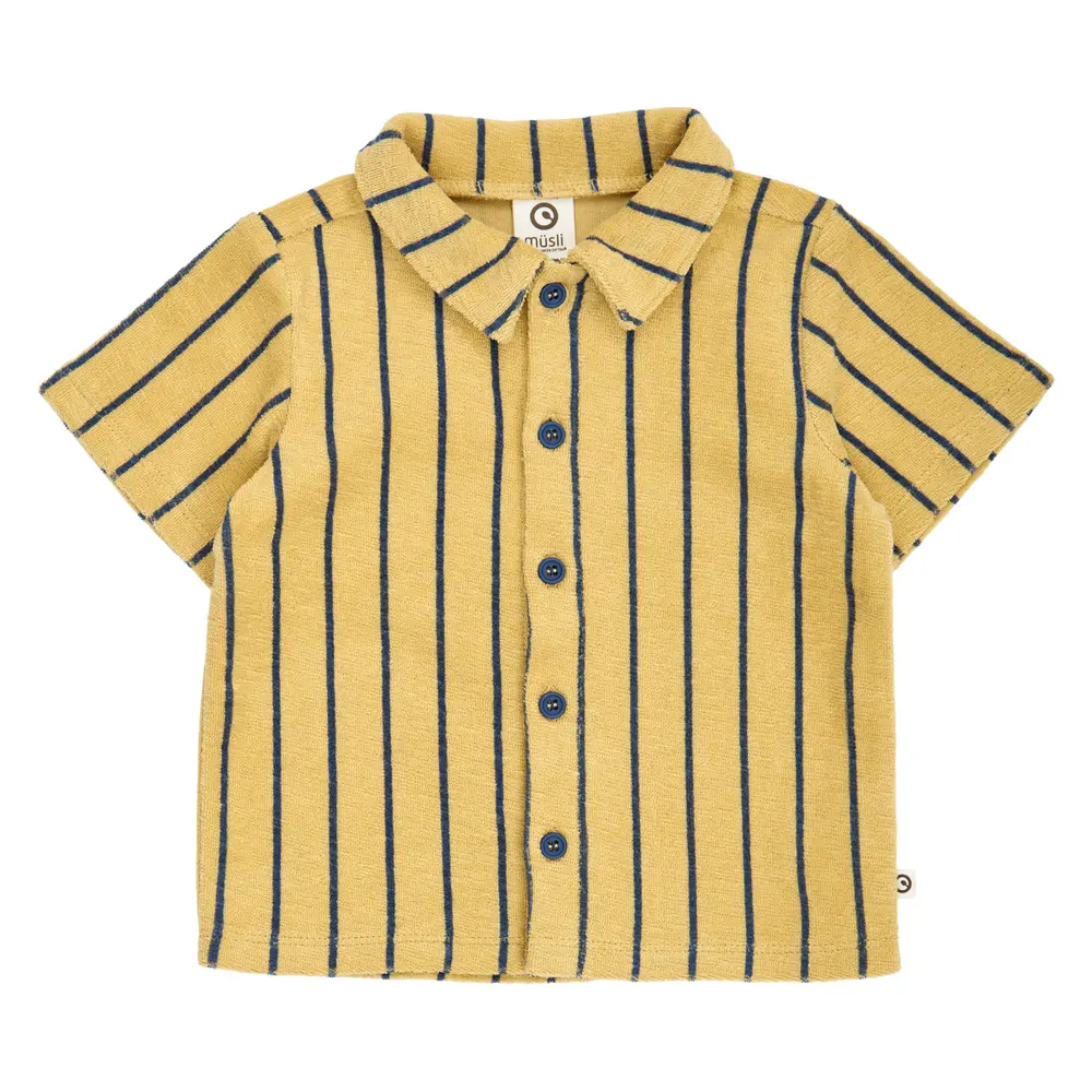 Terry Stripede Skjorte Hemp Navy 80