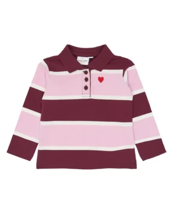 The New Siblings Vidalia Pique Polo Burgundy Striped  98