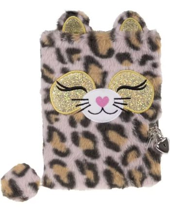 Tinka Dagbog Med Lås Leopard Rosa