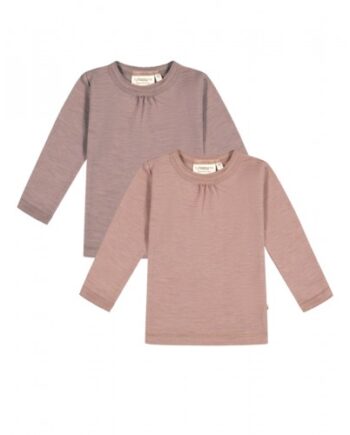 Trøje Med Rynker Ved Halsen   100  Merino Uld  Oeko-texâ   -pak 80 Soft Rose Lavender Melange