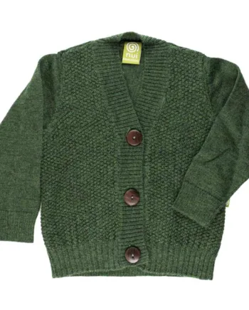 Uld Cardigan Flaskegrøn