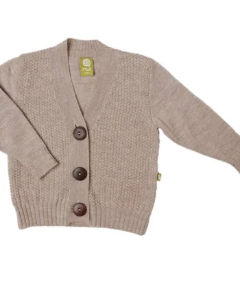 Uld Cardigan Lys Brun