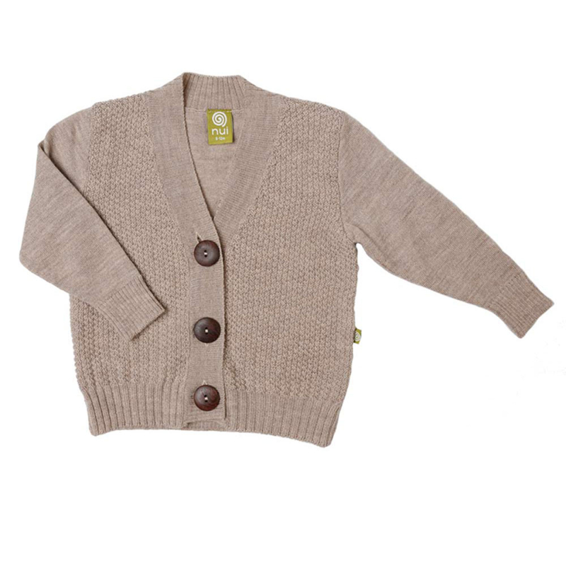 Uld Cardigan Lys Brun