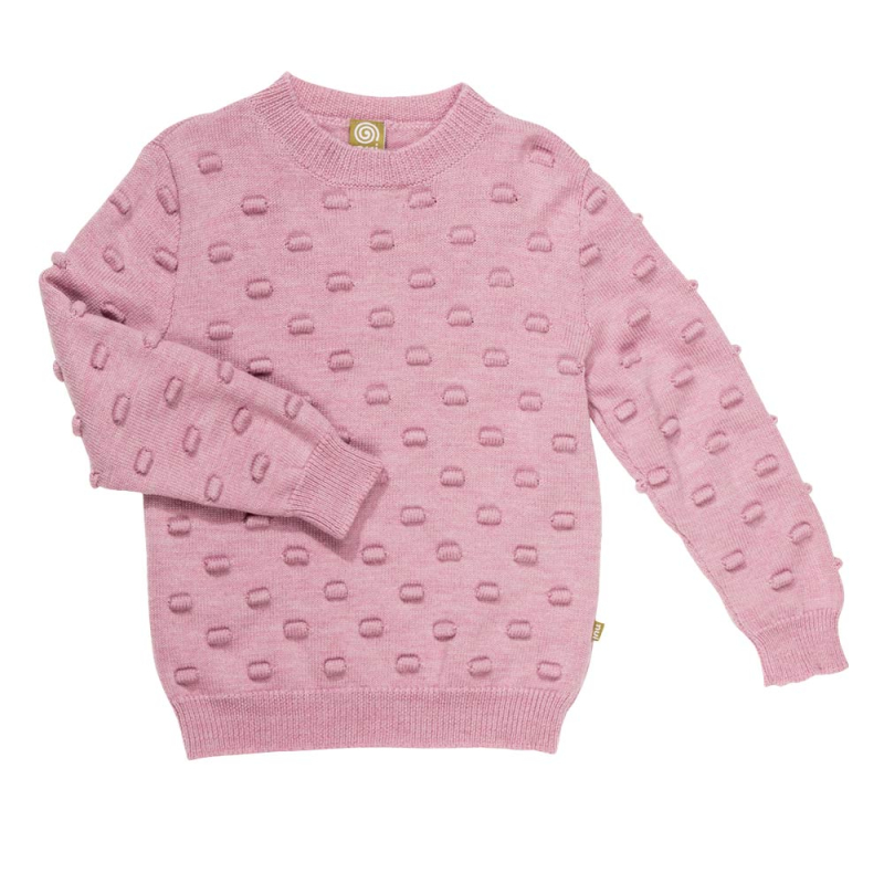 Uld Sweater   Boblestrik Rosa