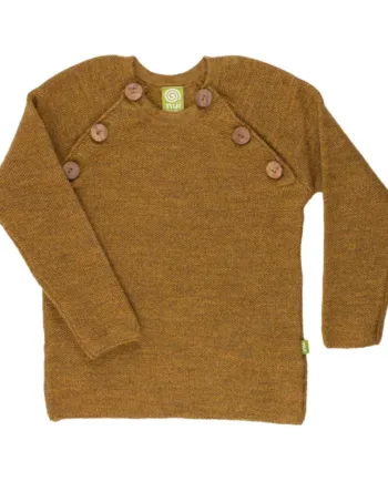 Uld Sweater Med Knapper Messing