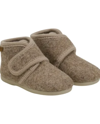 Uldhjemmesko Velcro Walnut Melange 23