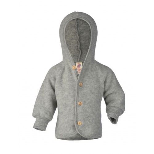 Uldjakke Med Hætte   100  Merino Uld Til Baby 62 68 Light Grey Melange