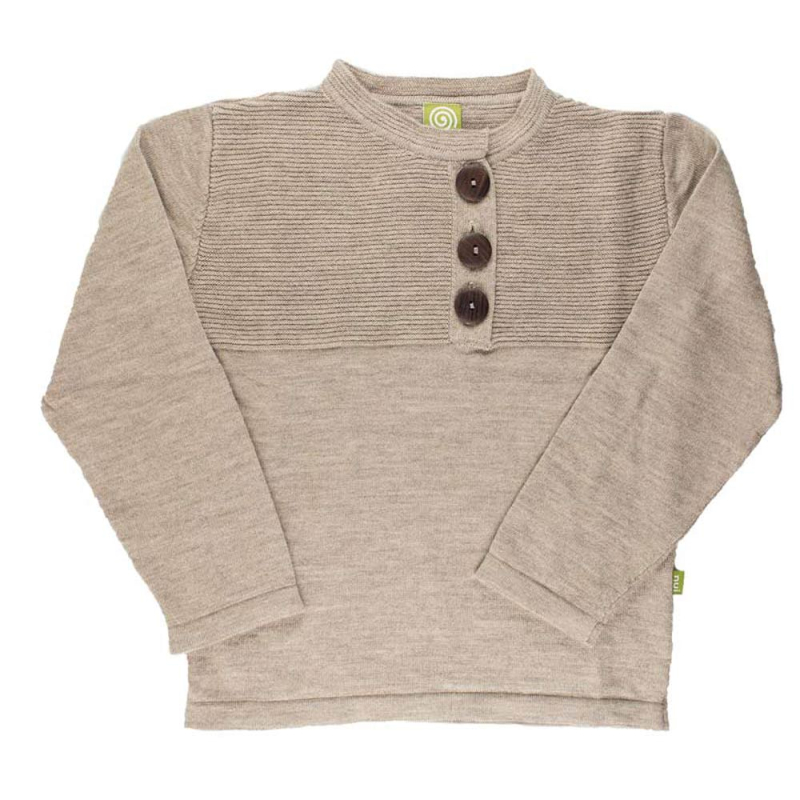 Uldsweater Med Knapper Brun