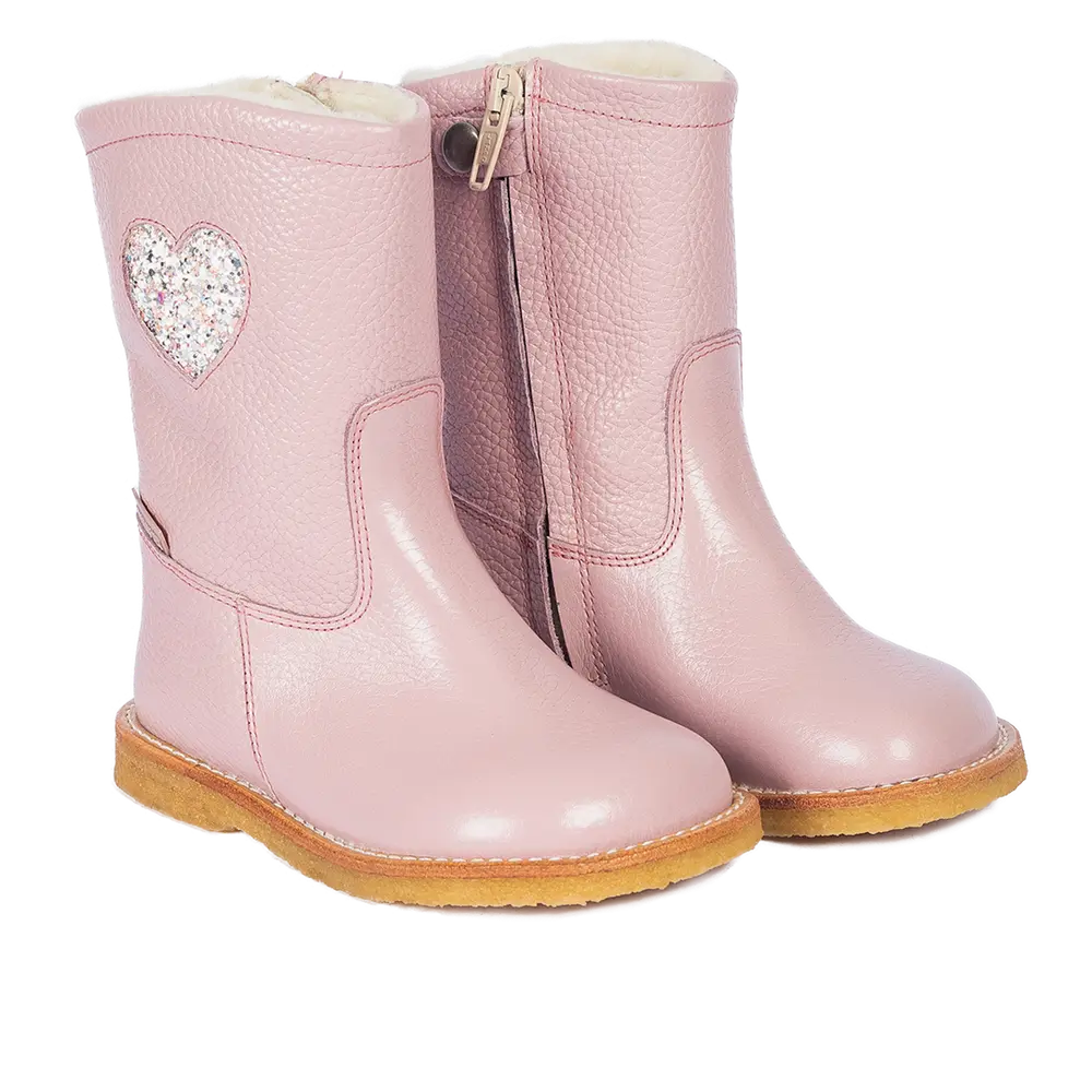 Vandafvisende Tex-støvle Med Glitterhjerte Mauve 29