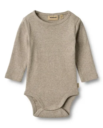 Wheat Spencer Langærmet Rib Body Gravel Melange 56